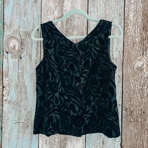 Ann Taylor Velvet Tank Top Black Small